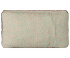 The Maileg Cushion - Unicorn is a rectangular cotton pillow with a light cover, decorated with a small, scattered green and red leaf print. Photographed from above on a plain background.