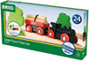 The BRIO Little Forest Train Set includes a classic train carrying logs on a wooden track with trees. Perfect as a starter set for young engineers, it’s suitable for ages 24 months and up.