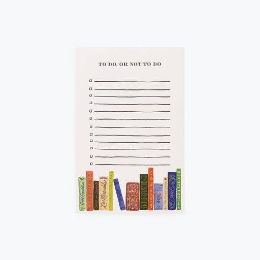 The To Do, Or Not To Do Notepad is an illustrated tear-off pad with "TO DO, OR NOT TO DO" at the top, checkboxes and lines for tasks, plus colorful book art along the bottom—making your lists fun and functional.