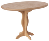 The PRE-ORDER: Oval Table, Mini - Nature features a smooth, light-colored wooden top and a distinct curved three-legged base, perfect for highlighting timeless wooden quality. Approximate ship date: Early October.