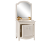 The PRE-ORDER Sink Dresser, Mouse - Off White (ships early September) features a gold faucet, gold handles, mirror, and an opening cabinet—an ideal bathroom addition for the Maileg Mouse hole Farmhouse toilet.