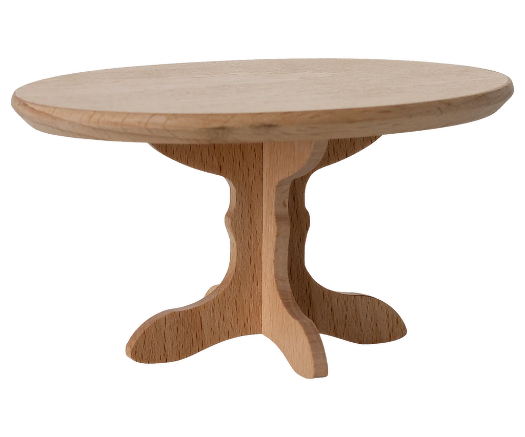 The PRE-ORDER: Oval Dining Table, Mouse - Nature (ships early October) features a sturdy wooden build and smooth oval top—ideal for adding charm to any cozy dinner party setting.