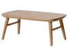 The PRE-ORDER: Coffee Table, Mouse - Nature features a small rectangular wooden design with rounded edges and four angled legs joined by crossbars—ideal for a Mouse hole Farmhouse. Estimated ship date is Early October.
