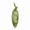 The Pia Pod Plush Toy is a soft, fuzzy stuffed toy shaped like a pea pod, with an open pod showing a smiling green pea character inside. Adorable stitched details make it a perfect gift for kids.