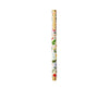 The Curio Pen, a slender white rollerball with colorful floral designs and gold accents on the cap and tip, features 0.5mm gel ink and is shown against a plain white background.