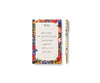 A floral notepad with handwritten notes sits next to a Curio Pen on a white background. The to-do list is written in cursive using the smooth, refillable black ink of the Curio Pen.