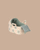 The PRE-ORDER: Carry Cot, Baby Mouse Size - Blue (ships late November) is a soft, rounded fabric bed for baby mice with cozy details, shown on a plain beige background to keep tiny friends comfy and secure.