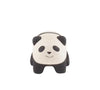 The Handmade Tiny Wooden Panda Child is a small, cute figurine with a rounded body, black ears and legs, and a smiling face, handcrafted by Bali artisans from Albizia wood. Shown front-facing against a plain white background.