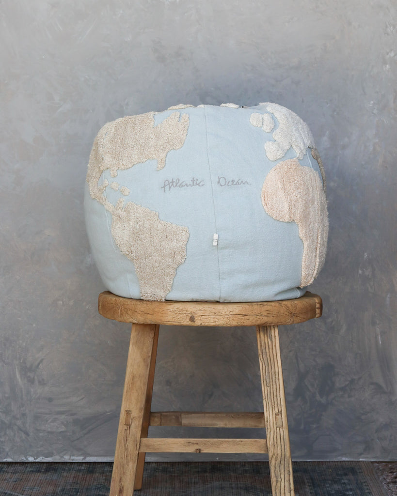 World shaped pouf