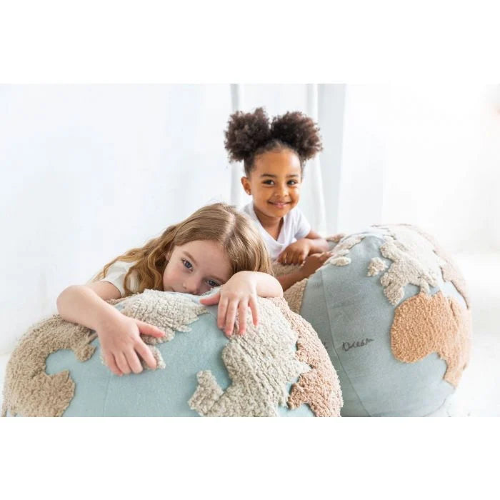 World shaped pouf