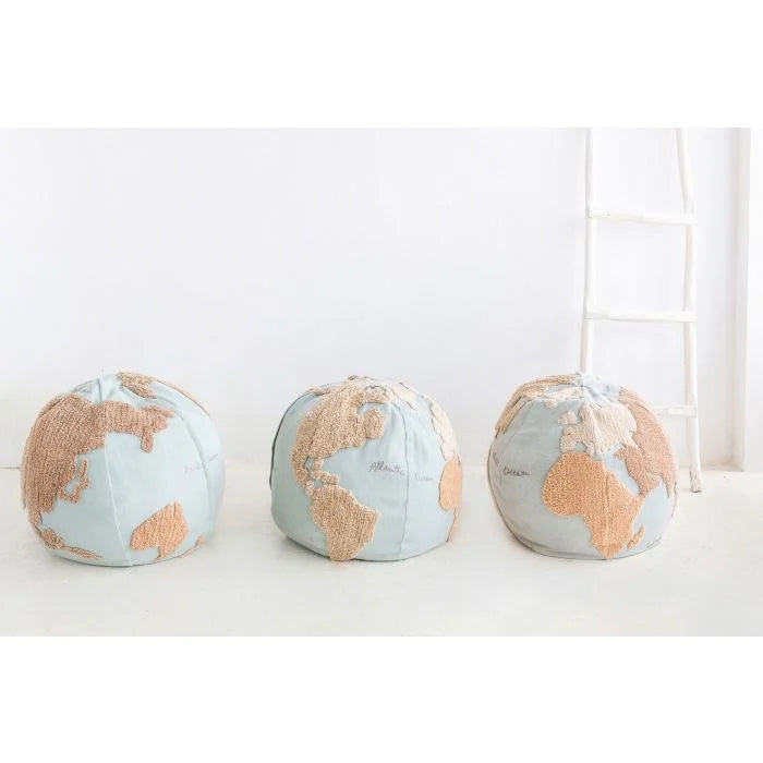 World shaped pouf