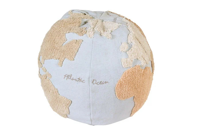 World shaped pouf