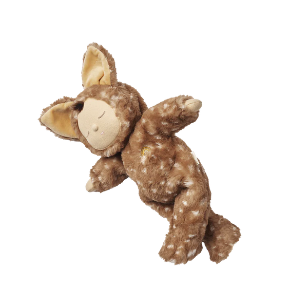 A stuffed doll in deer costume.