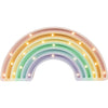 The Little Lights Rainbow Lamp is a handmade pastel night light for kids, shaped like a rainbow with small bulbs on each arc in pink, yellow, green, blue, and purple against a white background.