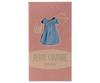 A packaged set for a mum mouse features a blue denim cotton doll dress with charming illustrations of a handbag and hat on its pink packaging. It is labeled "Maileg Denim Dress And Bag For Mum Mouse.