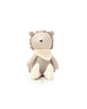 Poppet The Baby Hedgehog is a plush teddy resembling a baby hedgehog. It wears a cream scarf, is light brown with textured "spikes," and sits upright on a white background, making it an ideal pocket-sized garden companion.