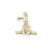 The Senger Naturwelt Stuffed Animal – White Bunny is a handmade plush rabbit crafted from organic cotton, sitting with long floppy ears and outstretched legs against a plain white background.