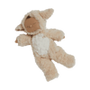 The Olli Ella Cozy Dinkum Doll - Lamby Picket is a perfect Easter gift: a plush shaped like a sleeping baby, dressed in a soft, furry beige lamb costume with cute ears and a white belly.