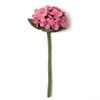 The Basket Of Felt Flowers - Hydrangea showcases a long green stem with pink petal clusters, crafted using eco-friendly dyes against a white backdrop.