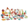A collection of My Forest Floor, depicting various woodland elements like trees, arches, leaves, mushrooms, and birds, arranged on a white background.